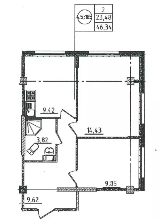 Продаётся 2-к квартира, 47.1 м - Фото 1