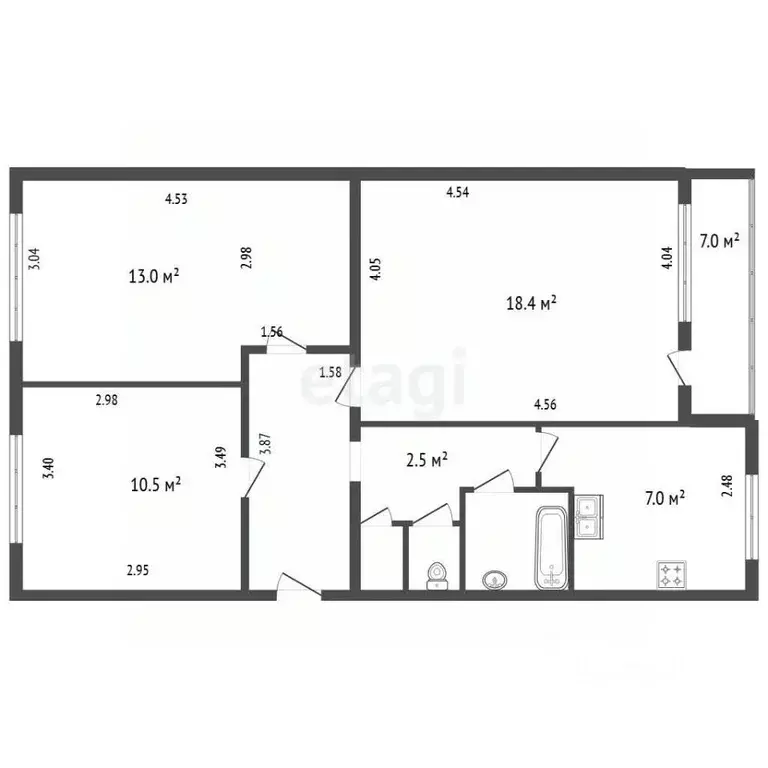 3-к кв. Санкт-Петербург ул. Латышских Стрелков, 11К2 (62.0 м) - Фото 2