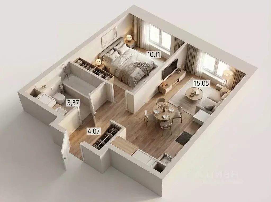 1-к кв. Москва Шереметьевская ул., 21 (32.6 м) - Фото 1