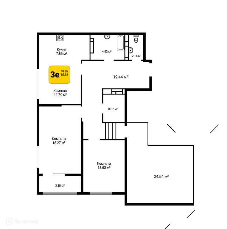 Продаётся 3-к квартира, 90.56 м - Фото 0