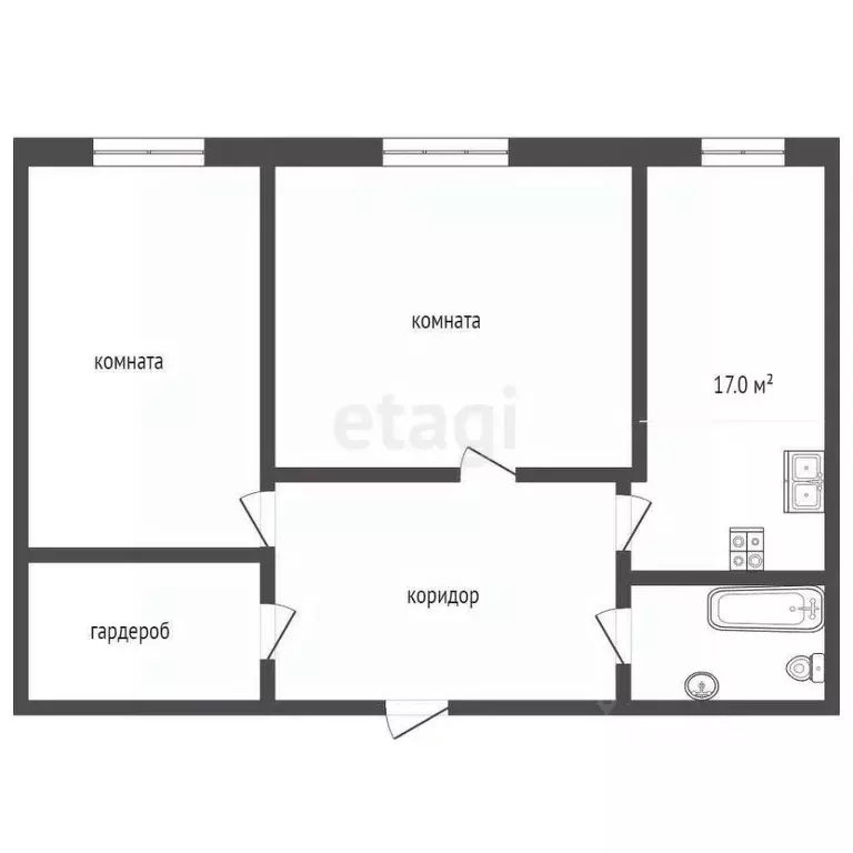 3-к кв. Ростовская область, Ростов-на-Дону ул. Вагулевского, 37 (61.0 ... - Фото 2