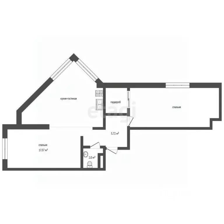 2-к кв. Краснодарский край, Анапа ул. Ленина, 202к2 (74.0 м) - Фото 2