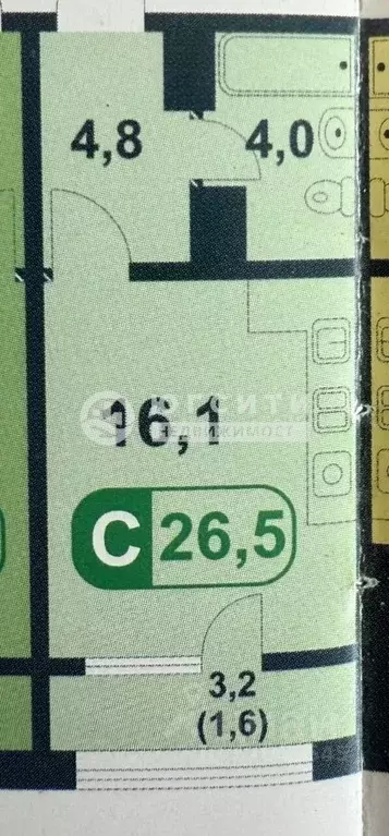 Студия Краснодарский край, Анапа ул. Толстого, 130к1 (28.1 м) - Фото 1