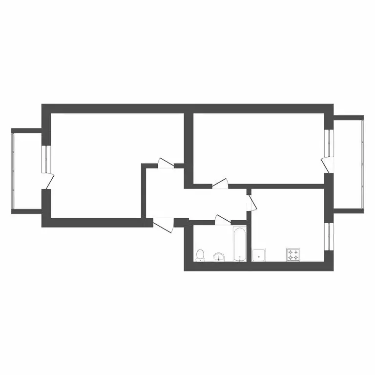2-комнатная квартира: Тюмень, улица Щербакова, 140 (60 м) - Фото 1