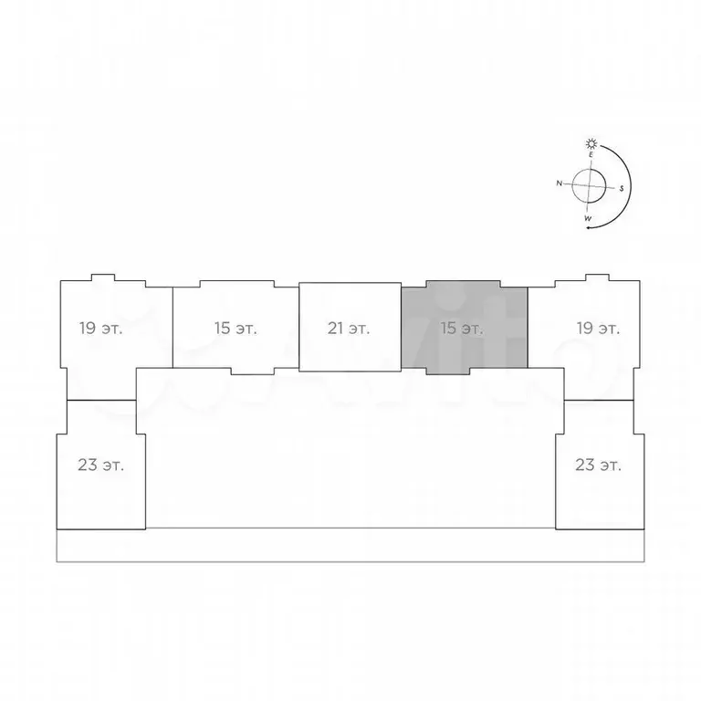 2-к. квартира, 59,1 м, 11/15 эт. - Фото 1