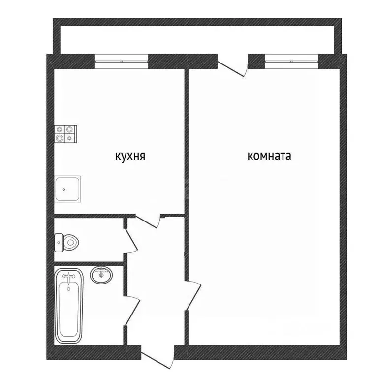 1-к кв. Ленинградская область, Кириши Волховская наб., 38 (32.4 м) - Фото 2