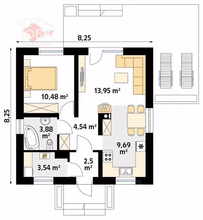Коттедж в Крым, Сакский район, с. Уютное ул. Юрия Гагарина, 93А (68 м) - Фото 0