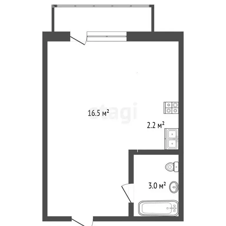 Квартира-студия: Стерлитамак, улица Связистов, 7А (21.7 м) - Фото 0