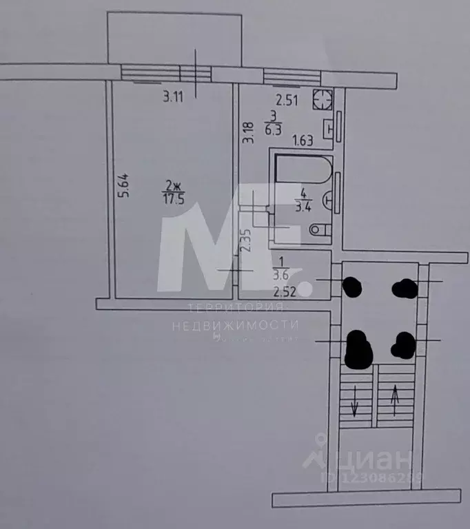 1-к кв. Калининградская область, Гвардейский муниципальный округ, пос. ... - Фото 1