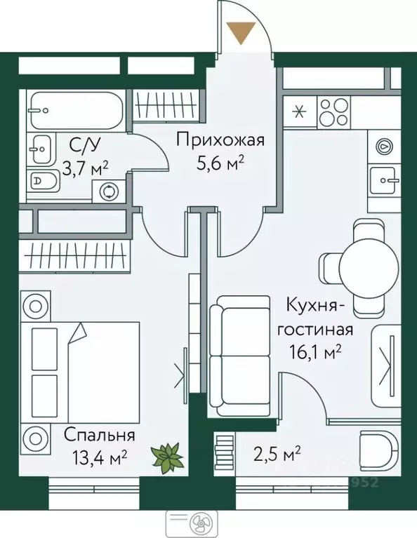 1-к кв. Волгоградская область, Волгоград Новосибирская ул., 74 (41.25 ... - Фото 0