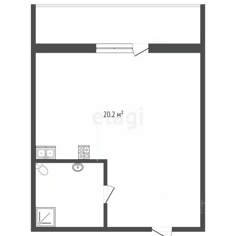 Студия Севастополь ул. Челюскинцев, 49 (20.2 м) - Фото 1