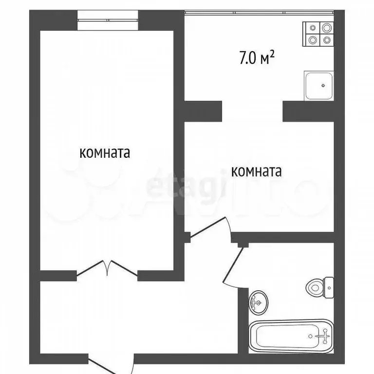 2-к. квартира, 44 м, 4/9 эт. - Фото 0