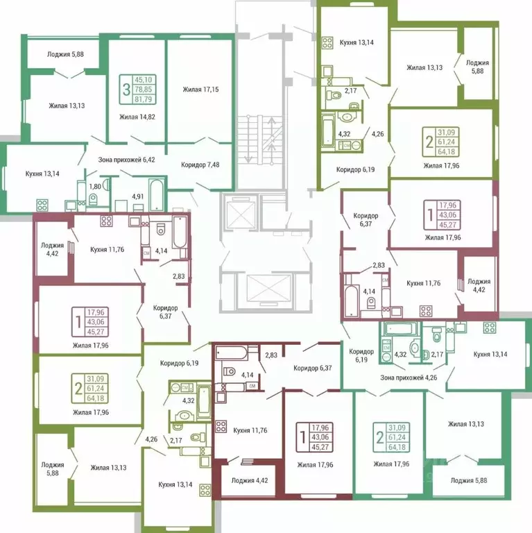 2-к кв. Калужская область, Обнинск ул. Табулевича, 1 (61.0 м) - Фото 2