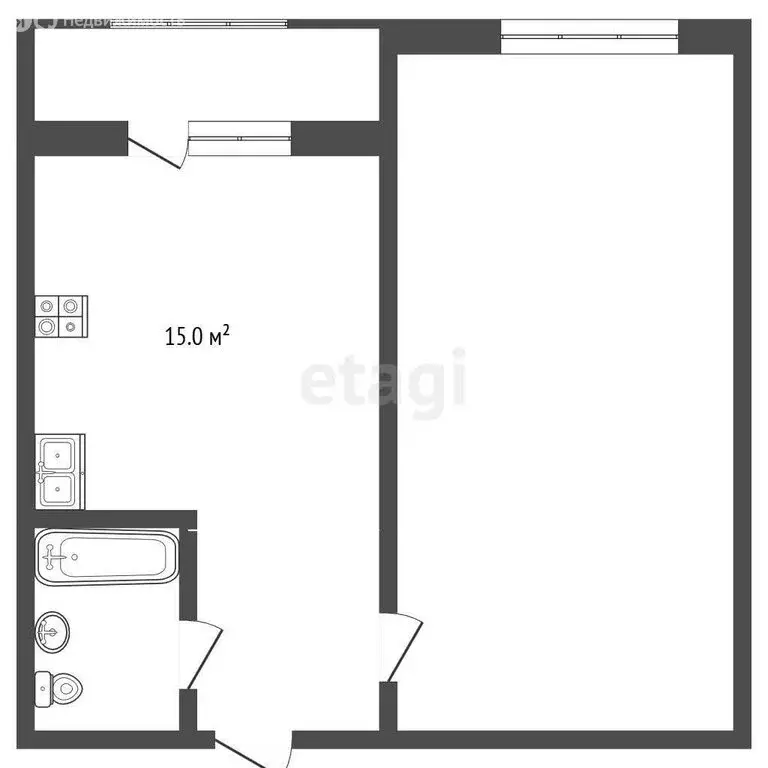 1-комнатная квартира: Нальчик, улица Хужокова, 145Е (40.2 м) - Фото 1