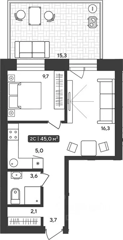 2-к кв. Новосибирская область, Мошковский район, пос. Октябрьский ул. ... - Фото 1