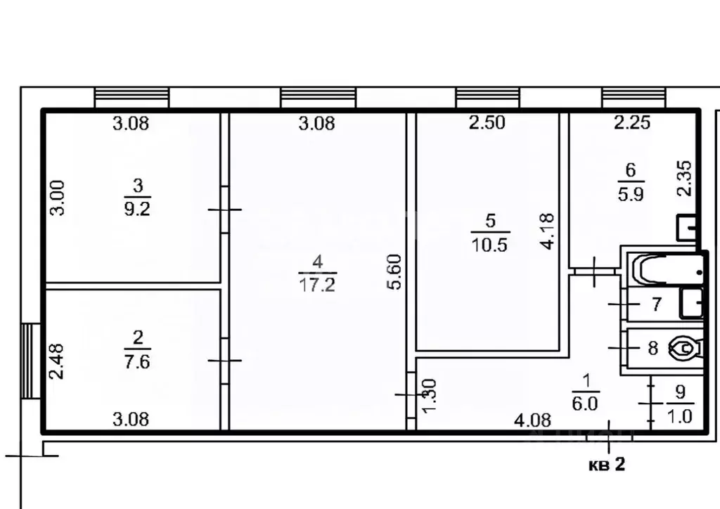 4-к кв. Томская область, Томск ул. Смирнова, 38/3 (60.0 м) - Фото 1