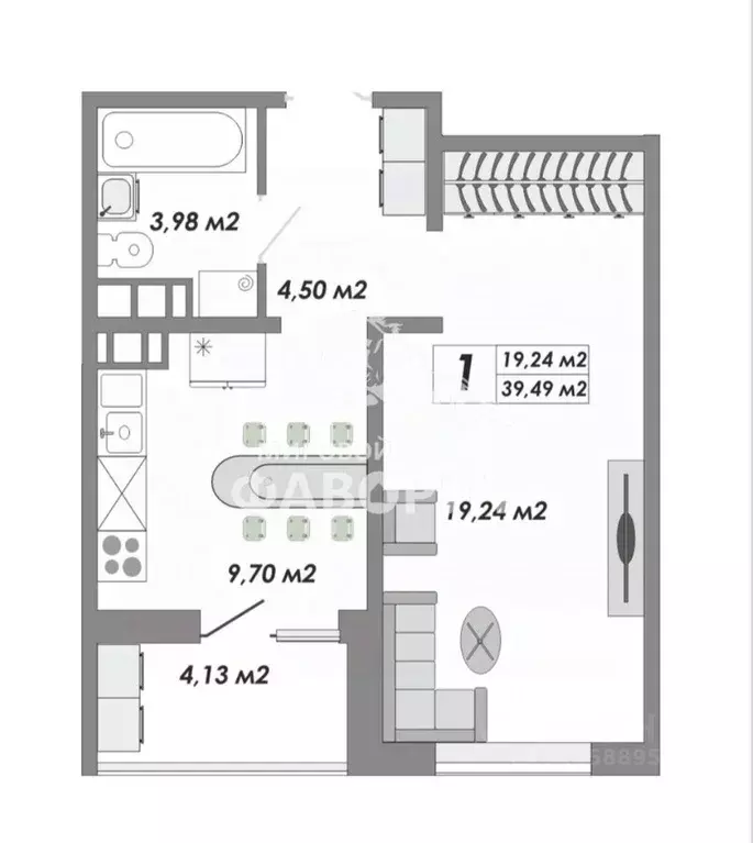1-к кв. Оренбургская область, Оренбург Северо-Восточный жилрайон, 20А ... - Фото 2