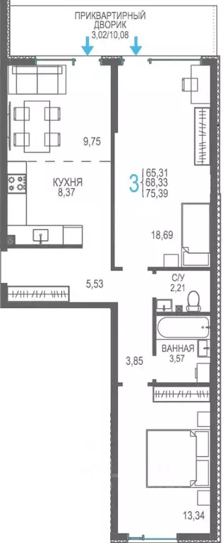 Студия Крым, Сакский район, Лесновское с/пос, с. Прибрежное ул. ... - Фото 0