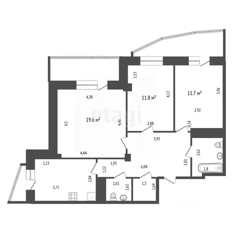 3-к кв. Красноярский край, Красноярск Ленинградская ул., 10 (77.7 м) - Фото 2