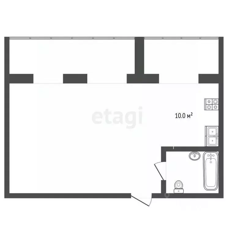 Студия Крым, Бахчисарай ул. Грузинова, 61 (39.5 м) - Фото 2