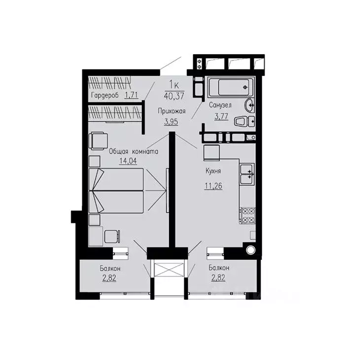 1-к кв. Ставропольский край, Пятигорск Скачки мкр,  (40.37 м) - Фото 1