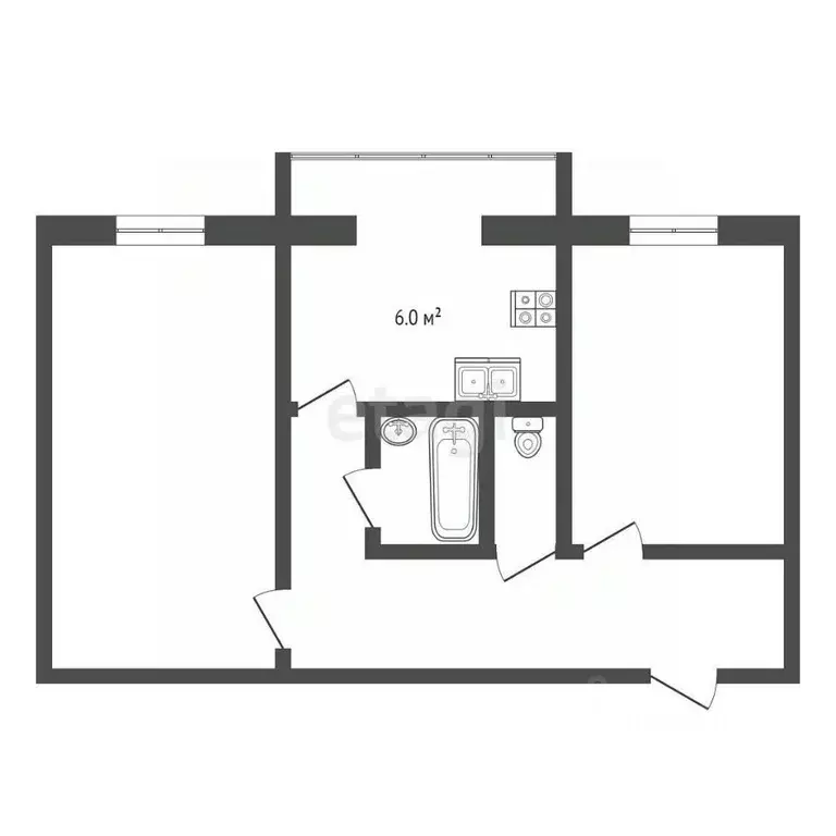 2-к кв. Ханты-Мансийский АО, Нягань 4-й мкр, 10 (47.6 м) - Фото 1