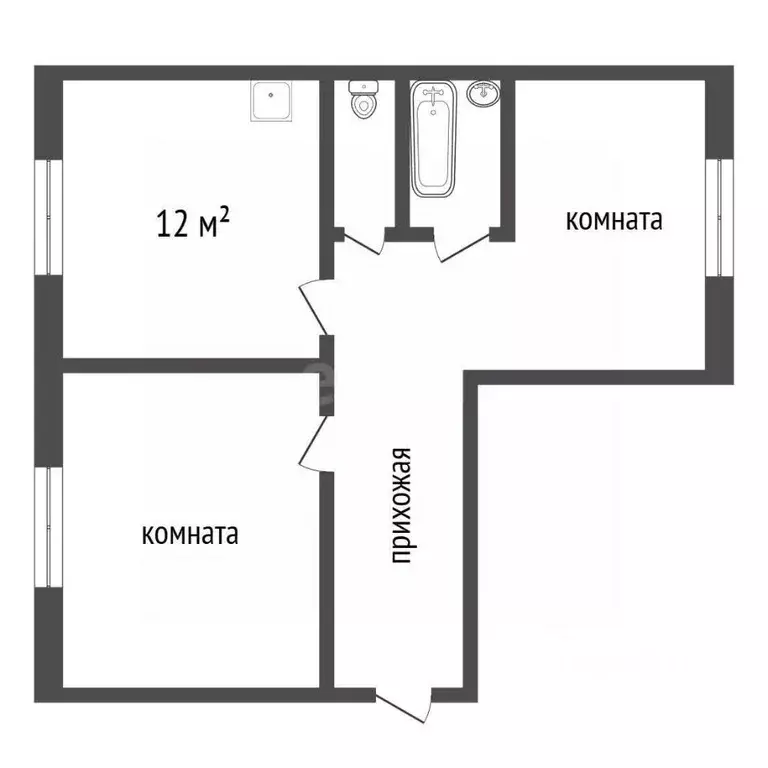 2-к кв. Красноярский край, Боготол Рабочая ул., 44 (53.2 м) - Фото 2