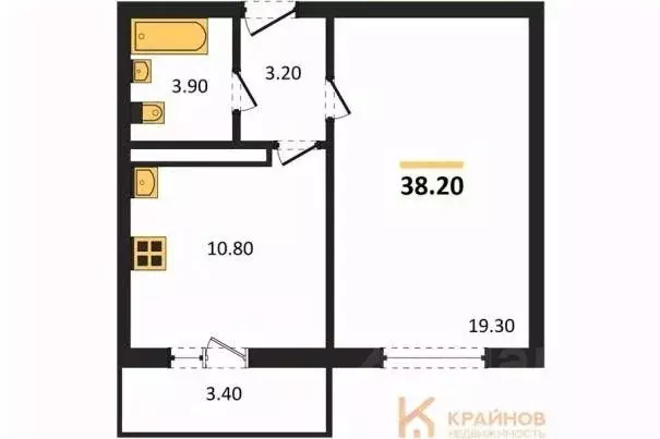 1-к кв. Воронежская область, Воронеж Озерки жилой квартал,  (38.2 м) - Фото 0