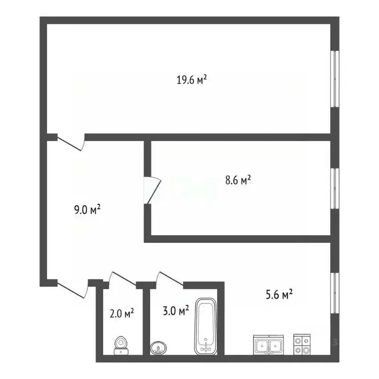 2-к кв. Санкт-Петербург 1-й Рабфаковский пер., 4 (47.8 м) - Фото 2