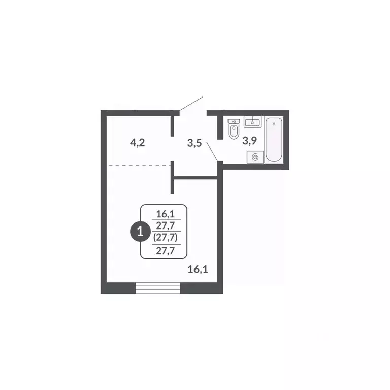 Студия Кировская область, Киров Московская ул., 209 (27.7 м) - Фото 1