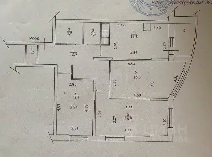 3-к кв. Тульская область, Тула просп. Ленина, 112Б (80.4 м) - Фото 1