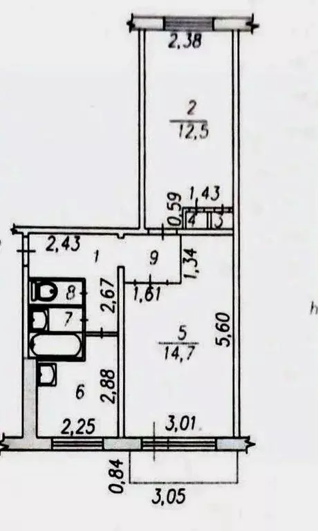 2-к кв. Кемеровская область, Новокузнецк Транспортная ул., 99 (43.0 м) - Фото 1