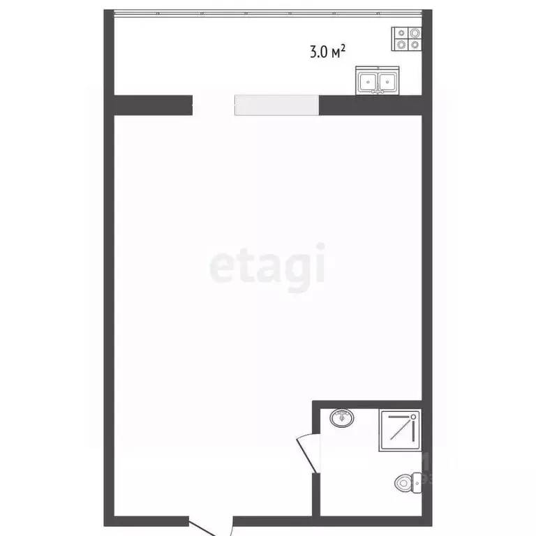 Студия Тюменская область, Тюмень ул. Мельникайте, 113 (17.5 м) - Фото 1