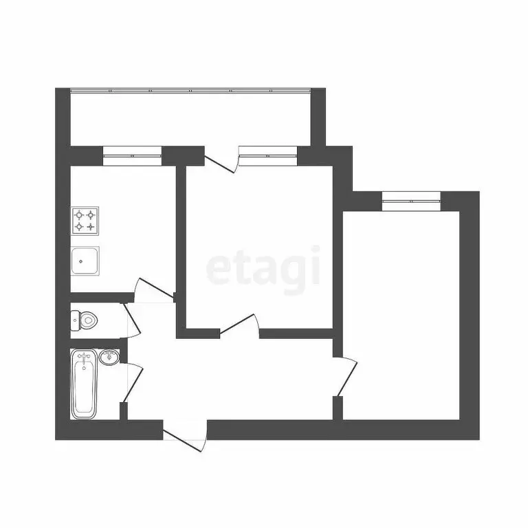 2-комнатная квартира: Тюмень, улица Мельникайте, 46А (52 м) - Фото 1