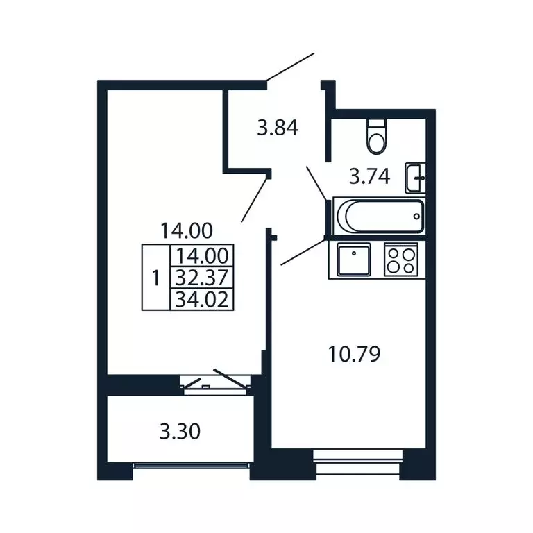 1-комнатная квартира: городской посёлок Новоселье, Центральная улица, ... - Фото 1