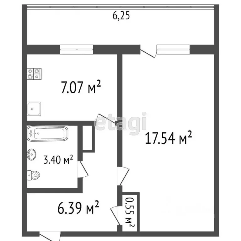 1-к кв. Ульяновская область, Ульяновск ул. Шигаева, 9 (38.8 м) - Фото 2