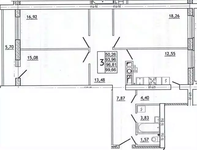 3-к кв. Смоленская область, Смоленск ул. Нахимова, 23А (100.1 м) - Фото 0