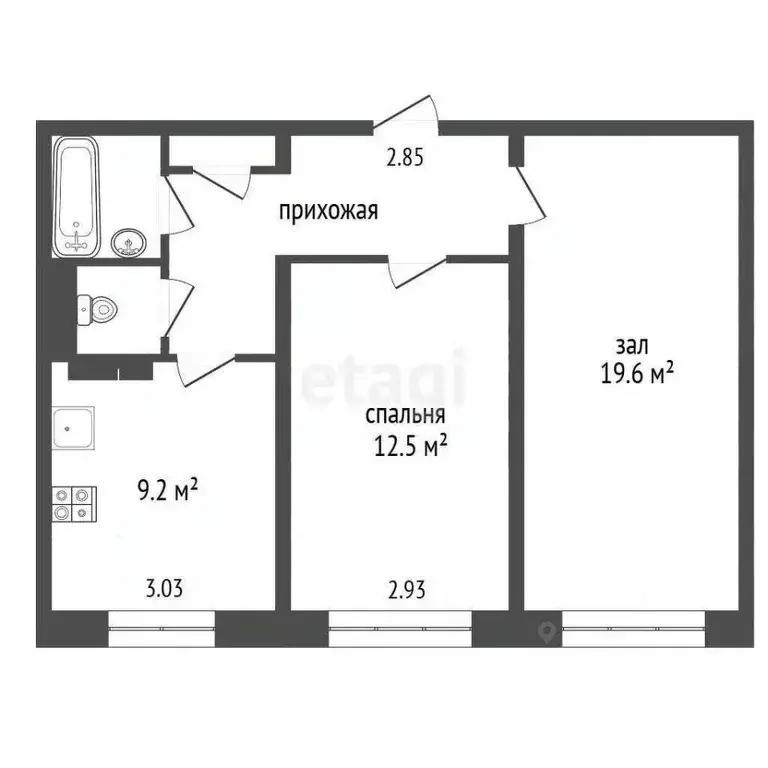 2-к кв. Пермский край, Чернушка бул. 48-й Стрелковой Бригады, 3 (53.8 ... - Фото 2