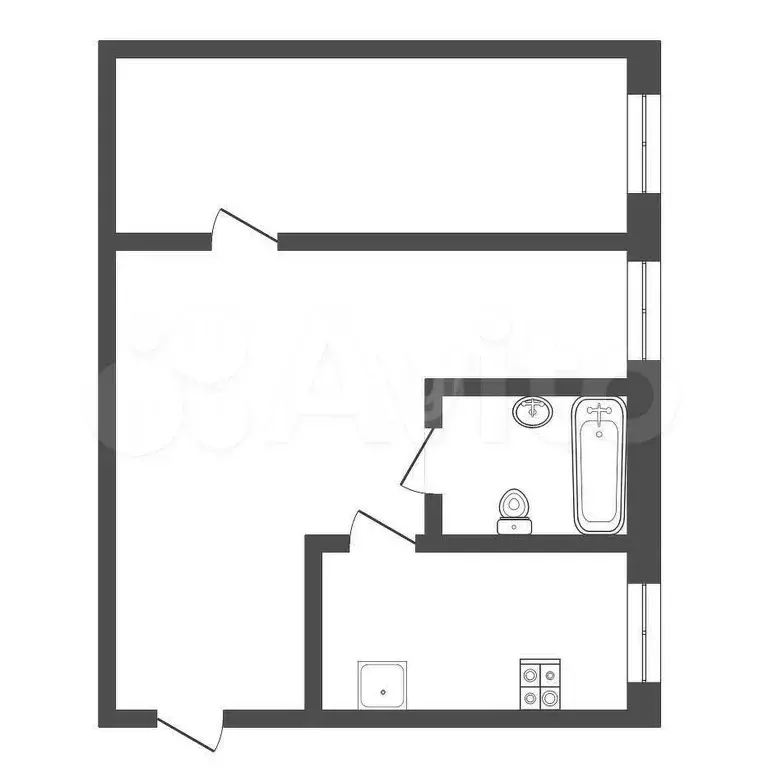 2-к. квартира, 45,5 м, 1/5 эт. - Фото 0