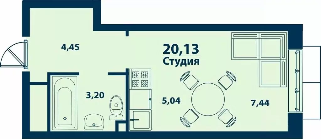 1-к кв. Башкортостан, Уфа ул. Ивана Спатара, 14 (20.13 м) - Фото 0