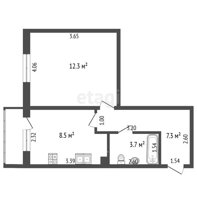 Квартира, 1 комната, 35 м - Фото 1