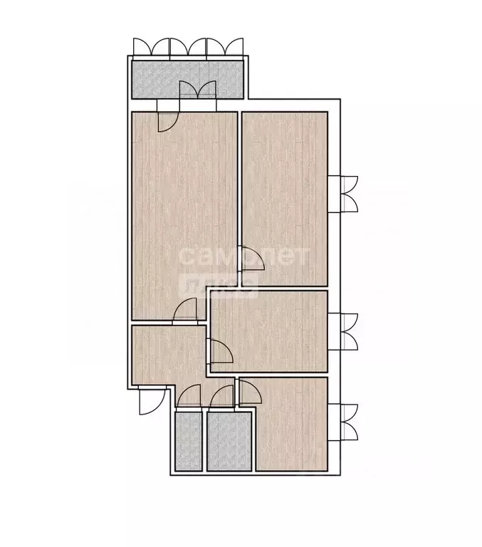 3-к кв. Тюменская область, Тюмень ул. Карла Маркса, 12 (50.2 м) - Фото 1