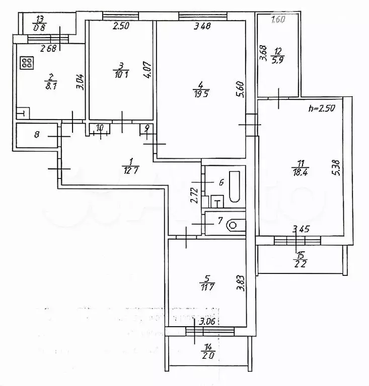 4-к. квартира, 92 м, 2/9 эт. - Фото 0