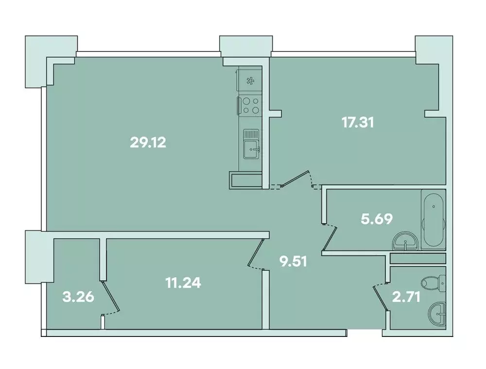 2-комнатная квартира: Иркутск, улица Петрова, 16 (80.96 м) - Фото 0
