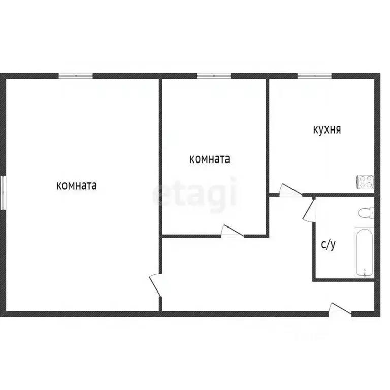 2-к кв. Свердловская область, Кушва ул. Пушкина, 6А (45.5 м) - Фото 2