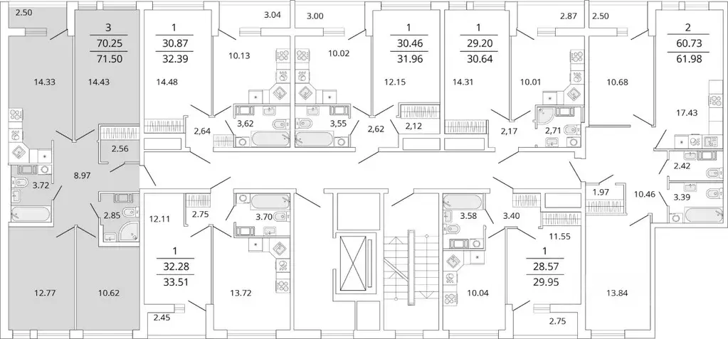 3-к кв. Санкт-Петербург Полюстрово тер.,  (71.5 м) - Фото 1