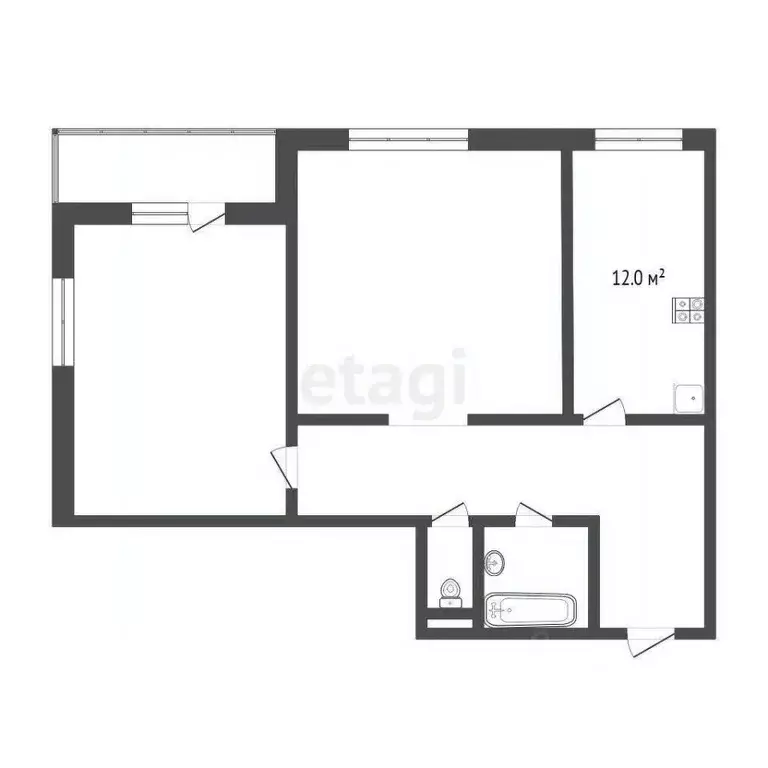 2-к кв. Тюменская область, Тюмень ул. Дмитрия Менделеева, 2к1 (57.3 м) - Фото 2