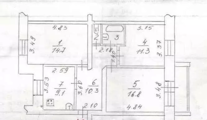 3-комнатная квартира: Сыктывкар, улица Морозова, 166 (66.9 м) - Фото 1