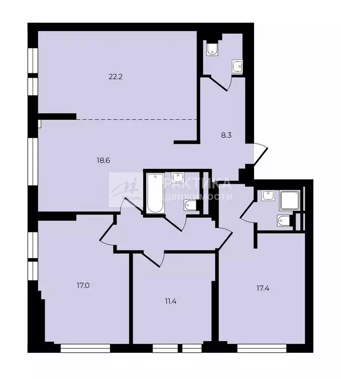 4-комнатная квартира: Москва, Большая Очаковская улица, 2 (108.5 м) - Фото 1