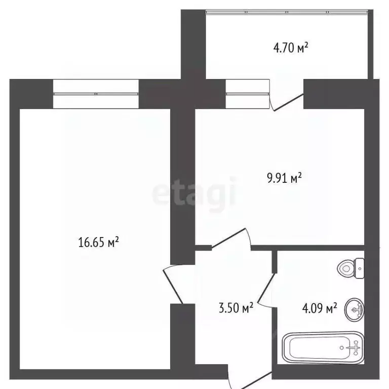 1-к кв. Башкортостан, Стерлитамакский район, Отрадовский сельсовет, с. ... - Фото 1